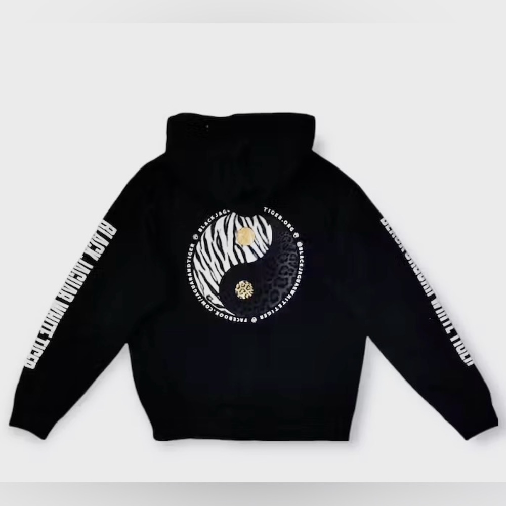 Black Jaguar and White Tiger Foundation - Black Zip-Up Hoodie - Brand new!